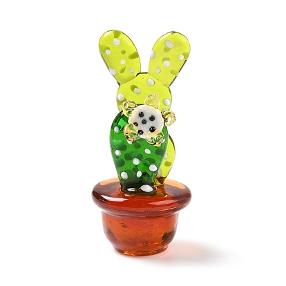 Glass Cactus Display Decorations, Micro Landscape Garden Dollhouse Accessories Pretending Prop Decor