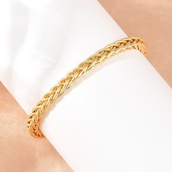 Brazaletes de latón con cadena de espiga para mujer, sin plomo y cadmio, larga duración plateado, chapado en rack
