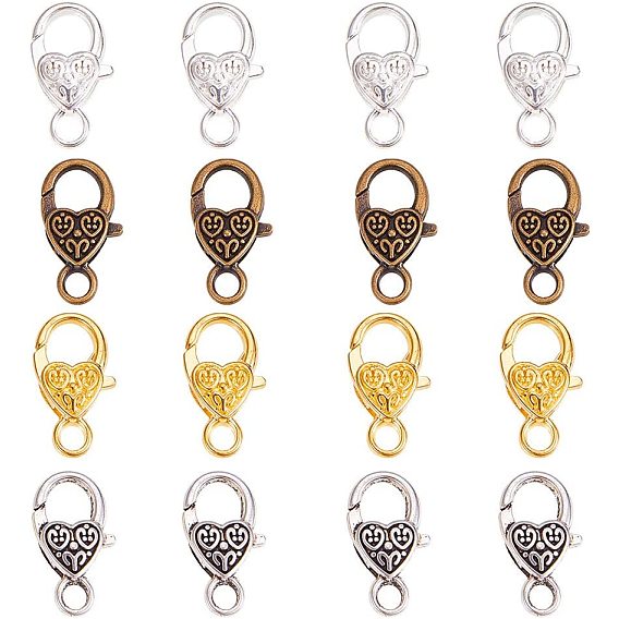 Тибетский стиль сердце Lobster Claw застежками