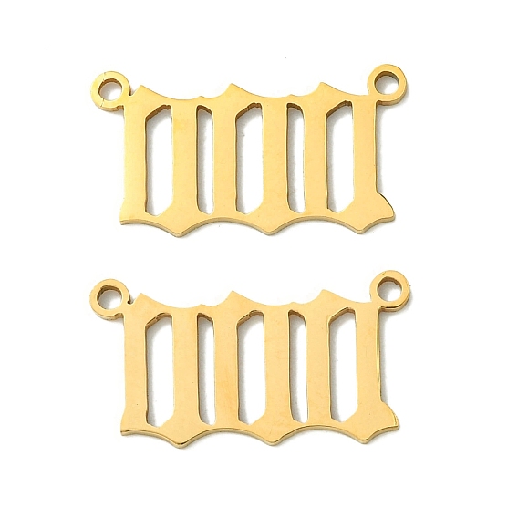 201 Stainless Steel Pendants, Laser Cut, Number 0 Charm