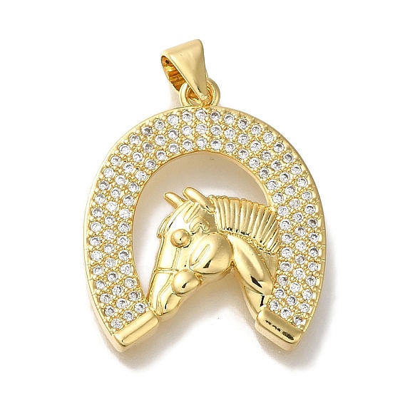 Конская стойка с покрытием из латуни, прозрачные подвески с кубическим цирконием, без кадмия и без свинца, долговечный