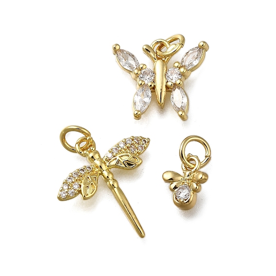 Латунные микропаве прозрачные подвески с фианитом, долговечный, стойки покрытие, без свинца и без кадмия, с целью перехода в кольце