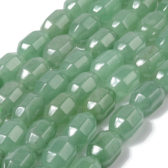 Естественный зеленый авантюрин бисер нитей, граненые, овальные