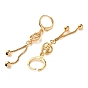 Rhinestone Butterfly Leverback Earrings, Brass Chains Tassel Earrings for Women
