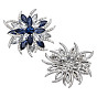 2 шт. броши в виде цветка со стразами, с значком из сплава для рюкзака