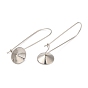 304 Stainless Steel Hoop Earring Findings, Kidney Ear Wire with Round Tray