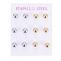 304 Stainless Steel Ball Stud Earrings, Hypoallergenic Earrings, with Ear Nuts, Round
