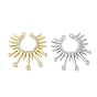 Brass Micro Pave Clear Cubic Zirconia Connector Charms, Sunburst Links