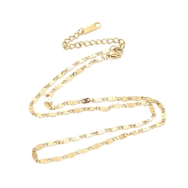 304 Stainless Steel Dapped Chain Necklace for Women