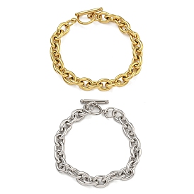 304 Stainless Steel Oval Link Chain Bracelets for Men Women