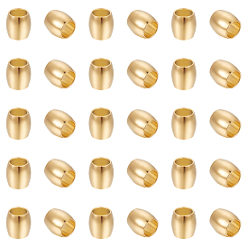 50шт 202 европейские бусины из нержавеющей стали, баррель, бусины с большим отверстием