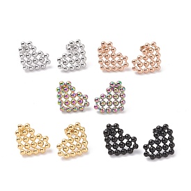 Ion Plating(IP) 304 Stainless Steel Stud Earring for Women, Hollow Cut Heart