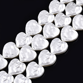 ABS Plastic Imitation Pearl Beads Strands, Heart