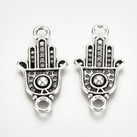 Tibetan Style Alloy Links/Connectors, Hamsa Hand/Hand of Fatima/Hand of Miriam, Cadmium Free & Lead Free