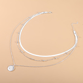 Модное и минималистичное многослойное колье-подвеска в виде лотоса - ожерелья-цепочки для женщин.