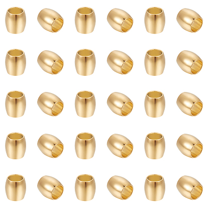 50шт 202 европейские бусины из нержавеющей стали, баррель, бусины с большим отверстием