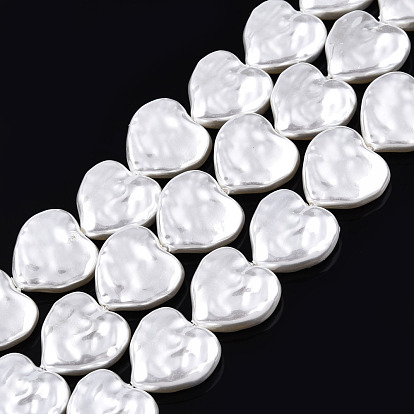 ABS Plastic Imitation Pearl Beads Strands, Heart