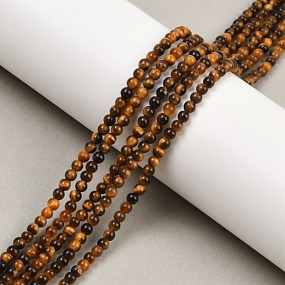 Природных тигровый глаз бисер нитей, круглые, класс А