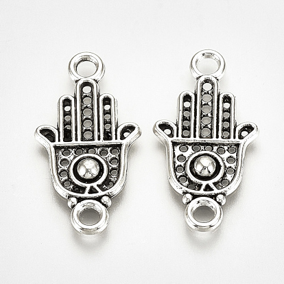 Tibetan Style Alloy Links/Connectors, Hamsa Hand/Hand of Fatima/Hand of Miriam, Cadmium Free & Lead Free