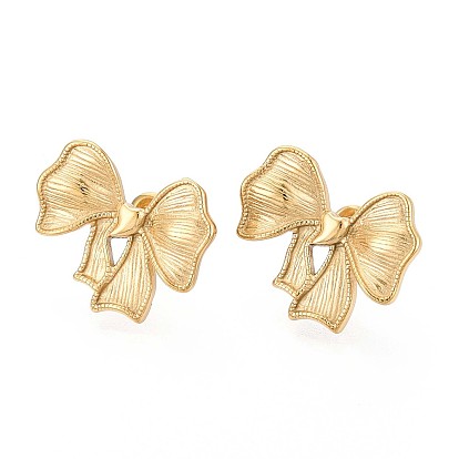 304 из нержавеющей стали серьги, ионное покрытие (ip), бантом