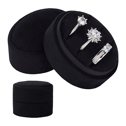 3-коробки для упаковки бархатных колец с прорезями, овальные