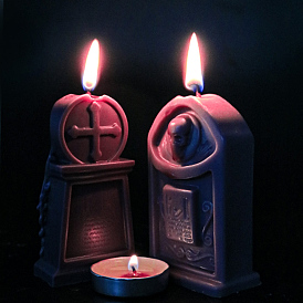 Силиконовая форма на тему Хэллоуина, форма для ароматической свечи, надгробие с черепом/крестом