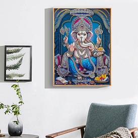 Индуистский слон, Бог, Господь Ганеш, статуя, религия, тема, сделай сам, алмазная живопись, комплект, включая сумку со стразами из смолы, алмазная липкая ручка, поднос тарелка и клей глина