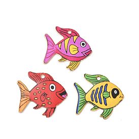 Подвески из эмали и сплава, очарование рыбы, золотой свет