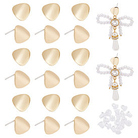 20 шт. латунные серьги-гвоздики, с вертикальными петлями и пластиковыми ушными гайками 20шт., слеза