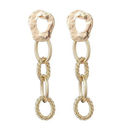 Латунные овальные серьги-гвоздики, цепочка-оберег