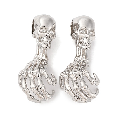 Сеттинги для кулона (кабошонов), латунь , настройки открытой спины, череп с когтями, стойки покрытие, прочное покрытие, без кадмия и без свинца