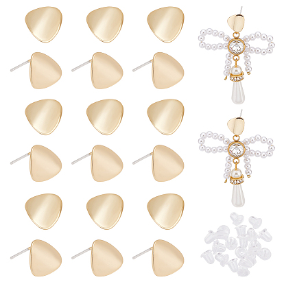 20 шт. латунные серьги-гвоздики, с вертикальными петлями и пластиковыми ушными гайками 20шт., слеза