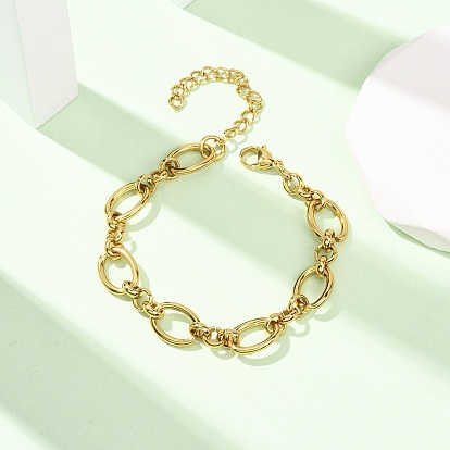 304 женские браслеты-цепочки с овальными звеньями из нержавеющей стали