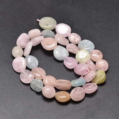 Dyed Natural Morganite Nuggets Beads Strands, Tumbled Stone, 9~12x8~13x5~7mm, Hole: 1mm, about 15.3 inch ~15.7 inch