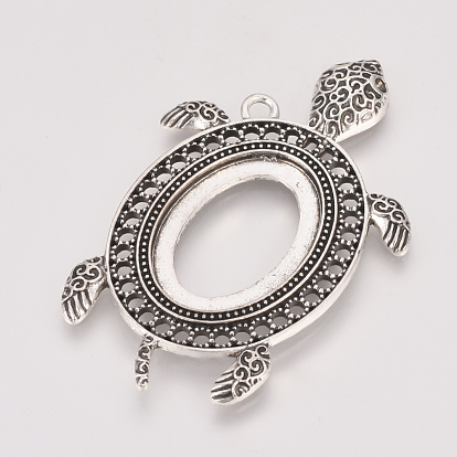 Configuración de diamantes de imitación y cabujón colgante de la aleación del estilo tibetano, tortuga, sin plomo y cadmio