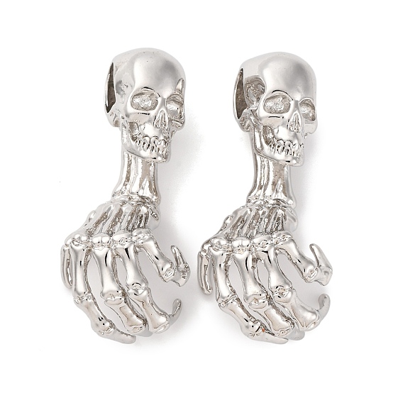 Сеттинги для кулона (кабошонов), латунь , настройки открытой спины, череп с когтями, стойки покрытие, прочное покрытие, без кадмия и без свинца