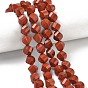 Натуральные красные яшмы бусы пряди, граненые, твист