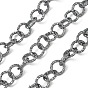 Aluminium Rolo Chains, Belcher Chains, Textured, with Spool, Unwelded