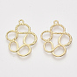 Alloy Open Back Bezel Pendants, For DIY UV Resin, Epoxy Resin, Pressed Flower Jewelry, Flower