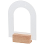 4 Bags Arch Shaped Acrylic Single Dangle Earring Display Stands, with Wood Base