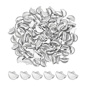 100шт 304 обжимные концы ленты из нержавеющей стали, полукруглый