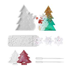 Christmas Theme DIY Display Silicone Molds, and Plastic Pipettes, for Jewelry Making