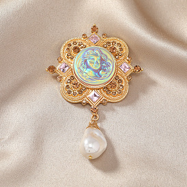 Retro court baroque imitation pearl angel brooch women's wind niche clothing brooch brooch accessories