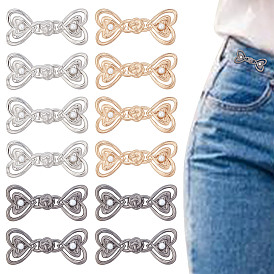 12 шт. 3 цвета, в форме сердца, регулируемые булавки для джинсов из сплава, подтяжка талии, швейные застежки для аксессуаров к одежде