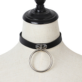 Сплав кольцо кулон искусственная кожа колье колье для женщин, платина