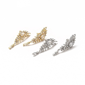 Clear Cubic Zirconia Wing Dangle Stud Earrings, Rack Plating Brass Jewelry for Women, Lead Free & Cadmium Free