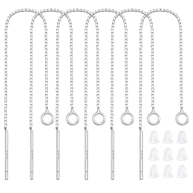 3 пары 925 фурнитура для сережек-гвоздиков из стерлингового серебра, со штампом 925 и петлями, нить, с 10 пластиковыми ушными гайками