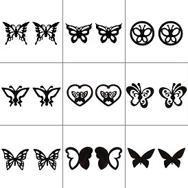 Stylish Black Stainless Steel Butterfly Stud Earrings for Women - Perfect for Spring and Summer!