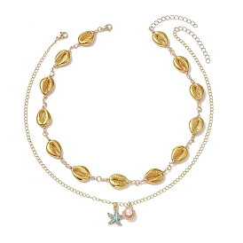 Plastic Beaded Necklaces, Alloy Enamel Pendant Necklaces for Women