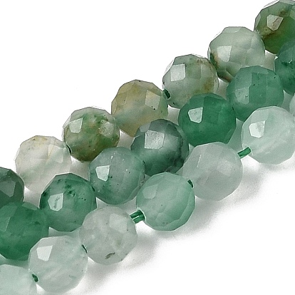 Природные африканские нефритовые бусы пряди, граненые, круглые